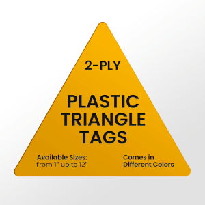 Custom Triangle Shape Plastic Laser Engraved Tags – 1/16" 2-Layer Industrial Nameplates