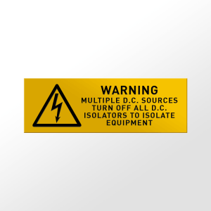 Electrical Plastic Safety Warning Labels - Multiple DC Source
